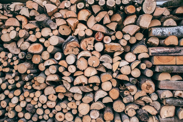 A stack of firewood for sale